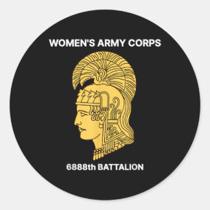 Sticker Rond 6888e Bataillon Six Triple Huitième Femme Noire