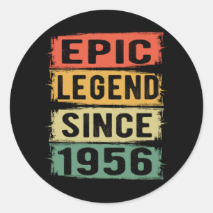Sticker Rond 69 ans Anniversaire 1956 Epic Légende 69e annivers