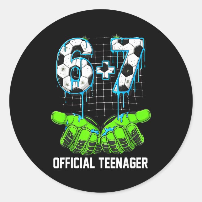 Sticker Rond 6+7 = 13 Ans Garçons Filles Adolescent 13e Anniver (Devant)