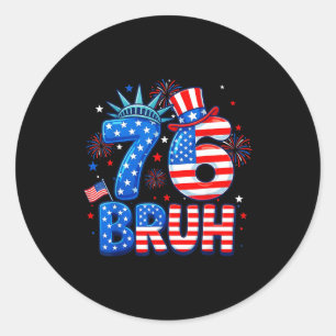 Sticker Rond 6-7 7-6 george washington sept six drôle 4 juillet