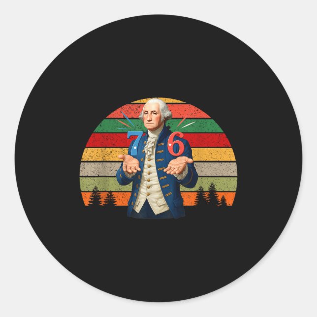 Sticker Rond 6-7 7-6 George Washington Seven Six Teacher Americ (Devant)