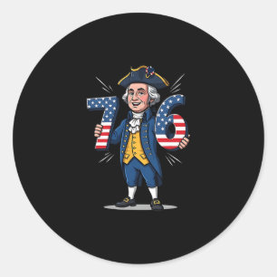 Sticker Rond 6-7 7-6 George Washington Six Sept Mèmes Gen Alpha