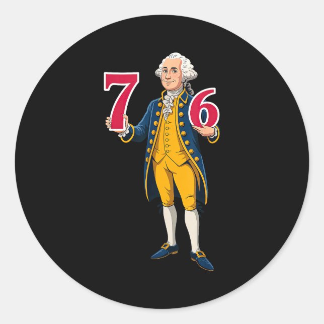 Sticker Rond 6 7 7 6 George Washington Six Seven  (Devant)