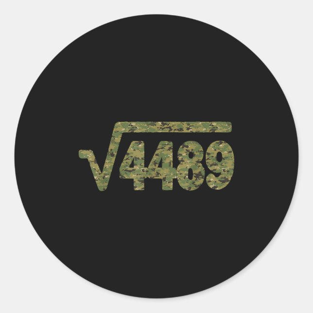 Sticker Rond 6 7 Army Pattern Meme Square Root 4489 Slang Math  (Devant)