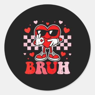 Sticker Rond 6 7 Bruh Saint-Valentin Drôle Cœur Six Sept Mème G
