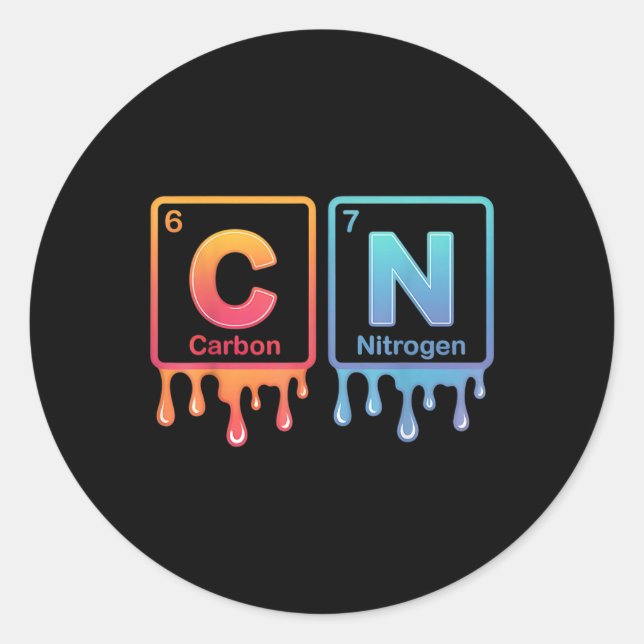 Sticker Rond 6 7 Drôle Science Chimie Professeur Tableau Périod (Devant)