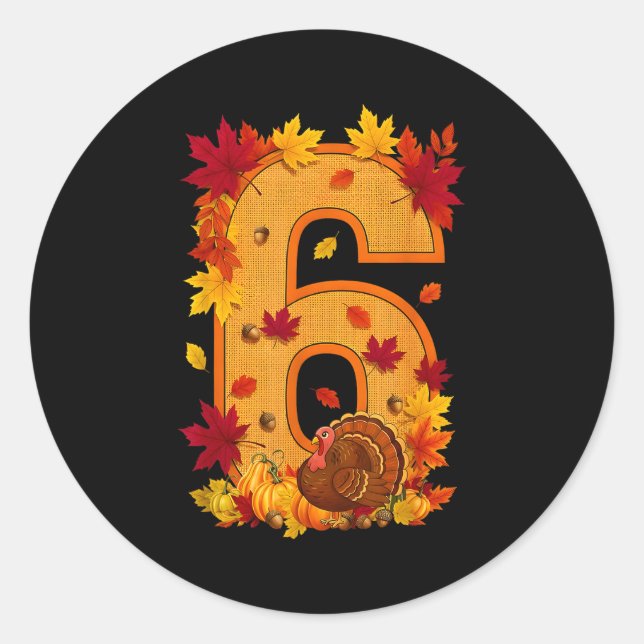 Sticker Rond 6 7 Meme Fun Six Seven Design Couples Thanksgiving (Devant)