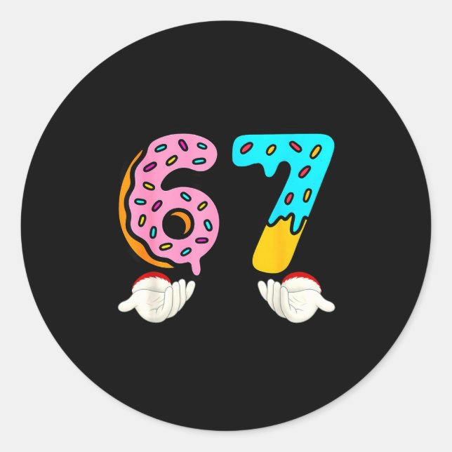 Sticker Rond 6-7 Meme Shirts 67 Christmas Brain Rot Funny Boys  (Devant)