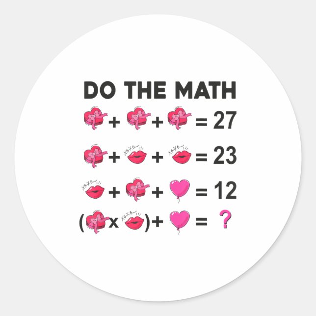 Sticker Rond 6 7 Meme Six Seven Do The Math Teacher Valentines  (Devant)