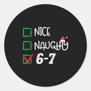 Sticker Rond 6-7 Mème Sympa Coquin 67 Noël Pourriture Cérébrale