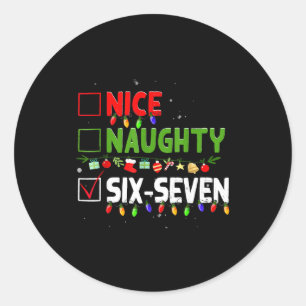 Sticker Rond 6-7 Mème Sympa Coquin Six Sept 67 Noël Drôle