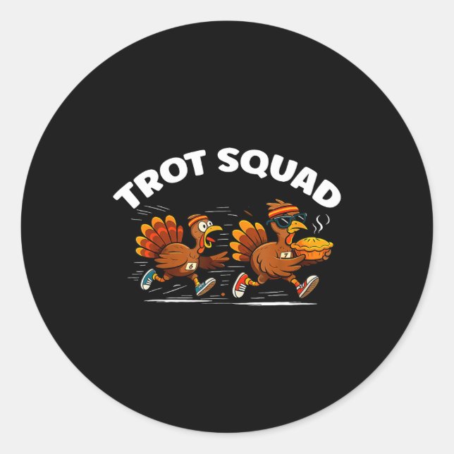 Sticker Rond 6 7 Meme Thanksgiving Turkey Running Costume Turke (Devant)