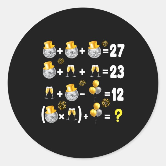 Sticker Rond 6-7 New Year 2026 New Years Eve Party Supplies Mat (Devant)