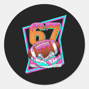 Sticker Rond 6 7 Six Seven Mème Football Américain Drip Numéro