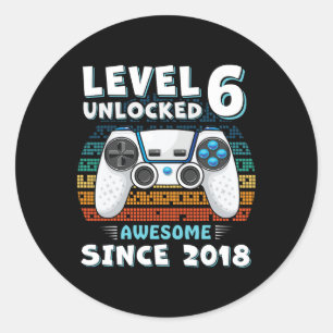 Sticker Rond 6 Anniversaire Décoration Garçon 6 ans 6 ans Anniv