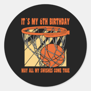 Sticker Rond 6 ans Joyeux 6e anniversaire Bysketbyll 6e anniver