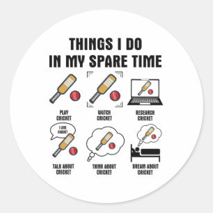 Sticker Rond 6 choses que je fais pendant mon temps libre - Cri