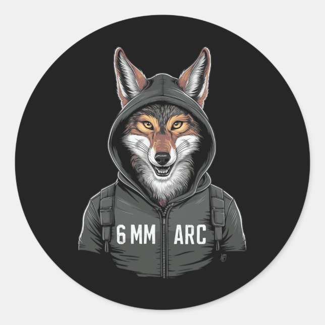 Sticker Rond 6 mm Arc Coyote Tir Sport Chasse (Devant)