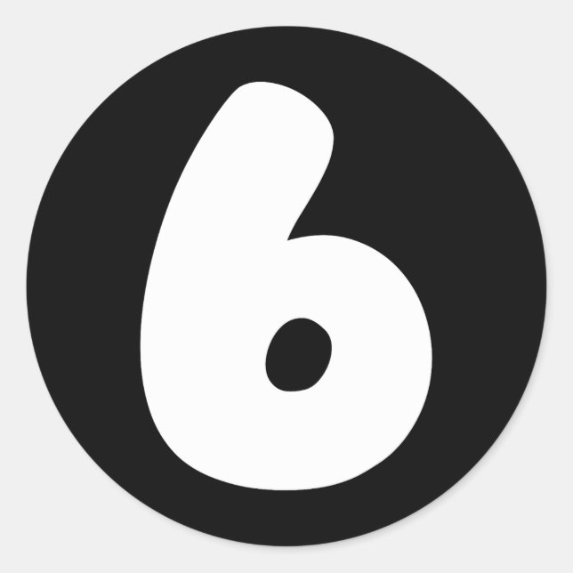 Sticker Rond 6 Number Six Seven 67 Gen Alpha Slang T Funny Meme (Devant)