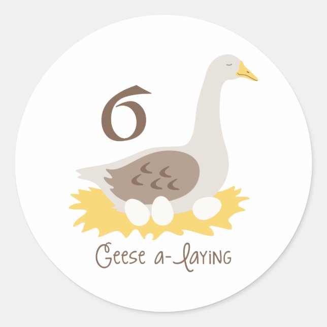 Sticker Rond 6 Oies A-Laying (Devant)