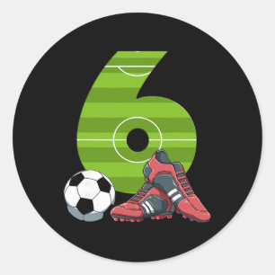 Sticker Rond 6 Soccer Anniversaire Premier Anniversaire Footll 