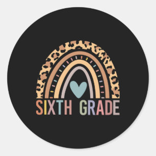 Sticker Rond 6e année Rainbow Girls Boys Teacher Team 6e Gr