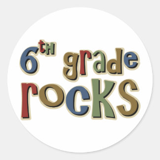 Sticker Rond 6e année Rocks Sixième année