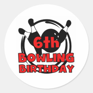 Sticker Rond 6e anniversaire de Bowling