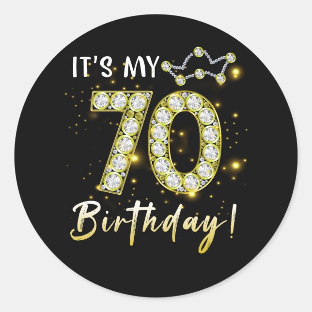Sticker Rond 70 ans C_s mon anniversaire 70e anniversaire Diamo (Devant)
