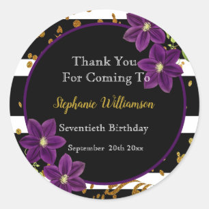 Sticker Rond 70e anniversaire  Black and Gold Parties scintilla