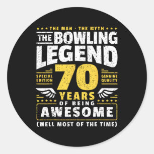 Sticker Rond 70e anniversaire Bowling 70 ans Old Bowler