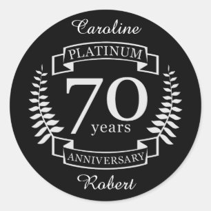 Sticker Rond 70e ANNIVERSAIRE Mariage PLATINUM