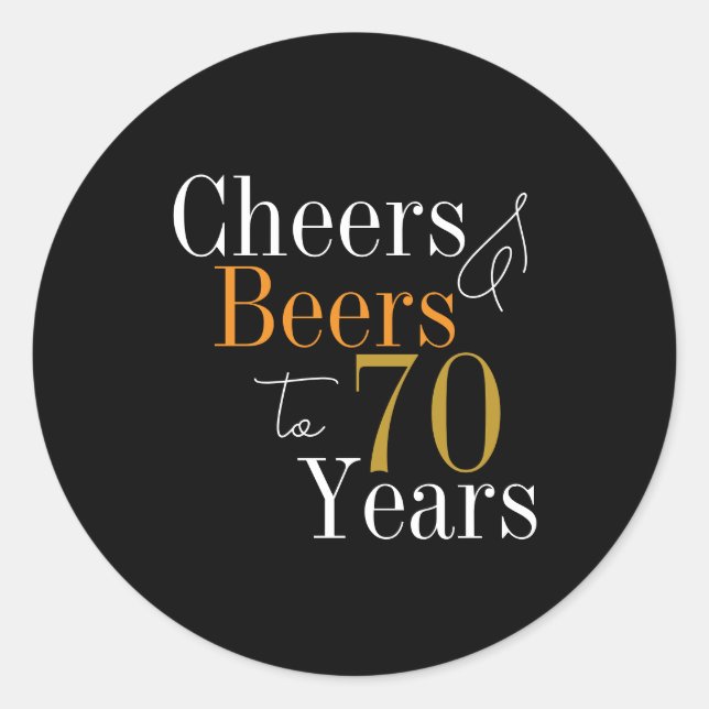 Sticker Rond 70e anniversaire Soeurs et bières Black Gold Party (Devant)