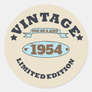 Sticker Rond 70e anniversaire vintage personnalisé