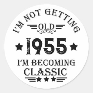 Sticker Rond 70e anniversaire vintage personnalisé