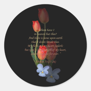 Sticker Rond 73:25 de psaume - 26 tulipes