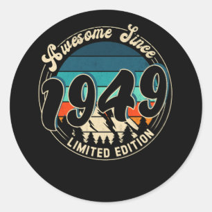 Sticker Rond 73 ans Vintage 73ème année Anniversaire 1949