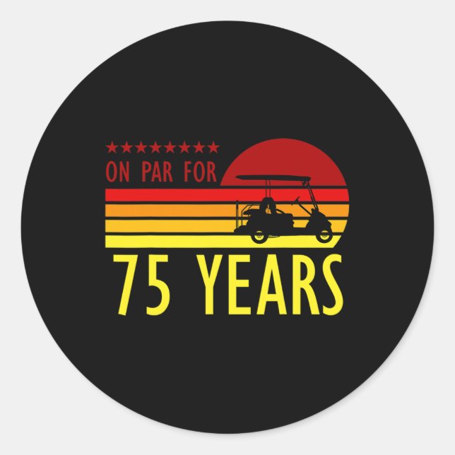 Sticker Rond 75 ans Anniversaire Golf Turing Golf 75e B-da (Devant)