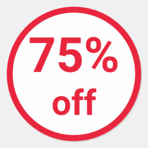 Sticker Rond 75% De Billet Bright Red Sale