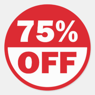 STICKER ROND 75 % DE RÉDUCTION