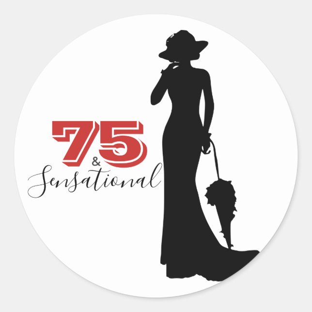 Sticker rond 75 et SENSATIONNEL 75e anniversaire (Devant)