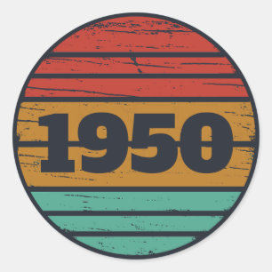 Sticker Rond 75e anniversaire vintage personnalisé