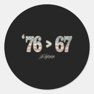 Sticker Rond 76 67 Thomas Jefferson Six Seven 6 7 Mème Gen Alph