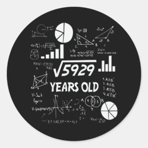 Sticker Rond 76 Ans Enseignant en mathématiques Anniversaires 7