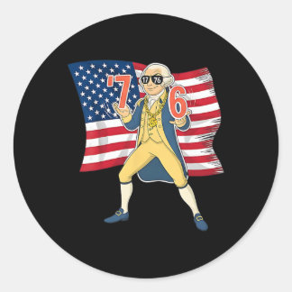Sticker Rond 76 Supérieur à 67 Mème drôle Thomas Jefferson État
