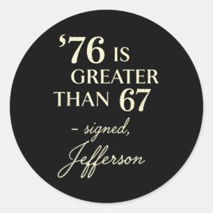 Sticker Rond 76 Supérieur à 67 Thomas Jefferson Histoire Amusan