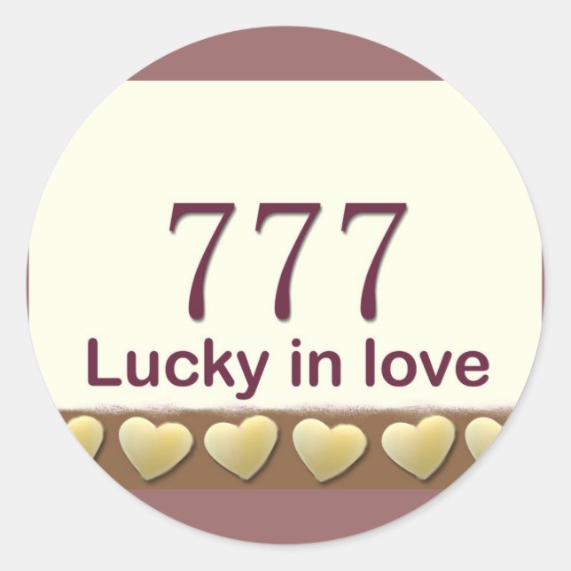 Sticker Rond 777 Chanceux amoureux (Devant)