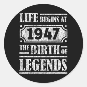 Sticker Rond 78 Ans 1947 Naissance De La Légende 78E Anniversai