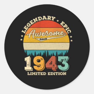 Sticker Rond 78 Ans Awesome depuis 1944 78e Anniversaire Cadeau