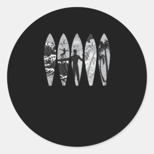 Sticker Rond 78. Surfing du surf de surf Palm Tree Surfboard S